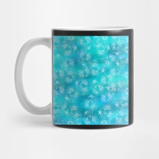 Deep ocean view, shells, sea snails, nautical print Mug